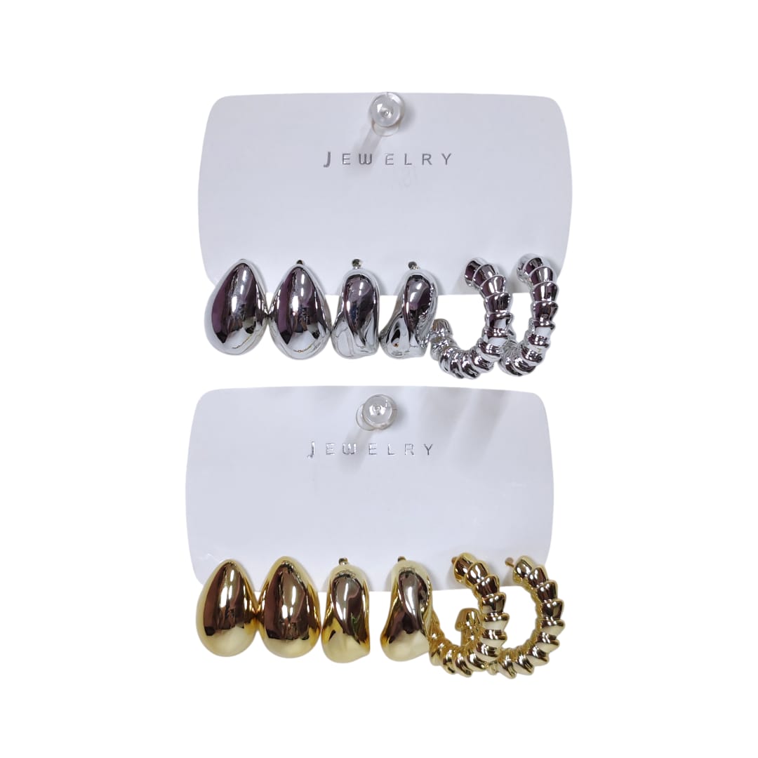 Cartón de aretes tipo gota x3 pares FANTASIA 2 Cartón de aretes tipo gota x3 pares FANTASIA - Imagen 8