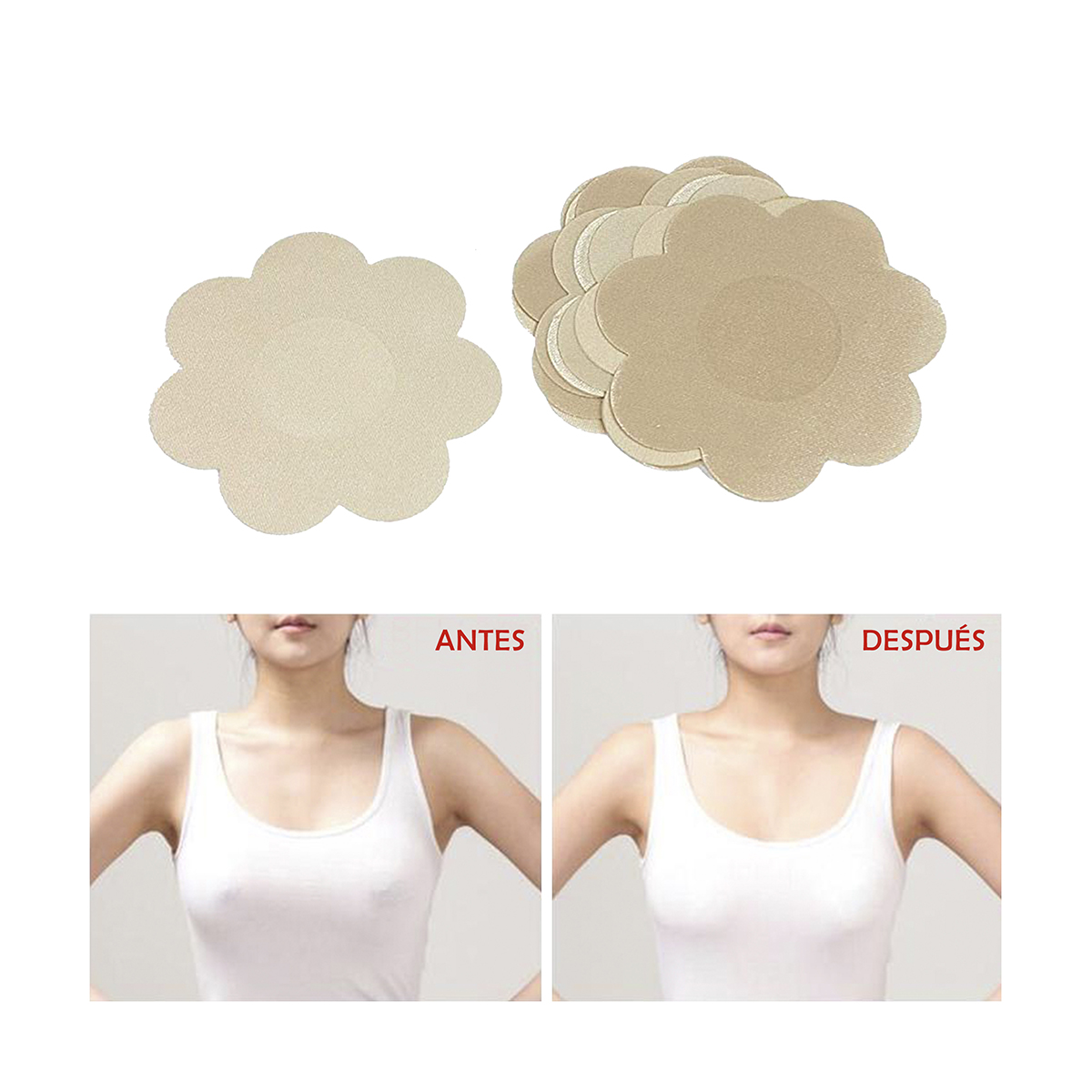 Cubre pezones adherible desechable x5 pares Cubre pezones adherible desechable x5 pares - Imagen 1