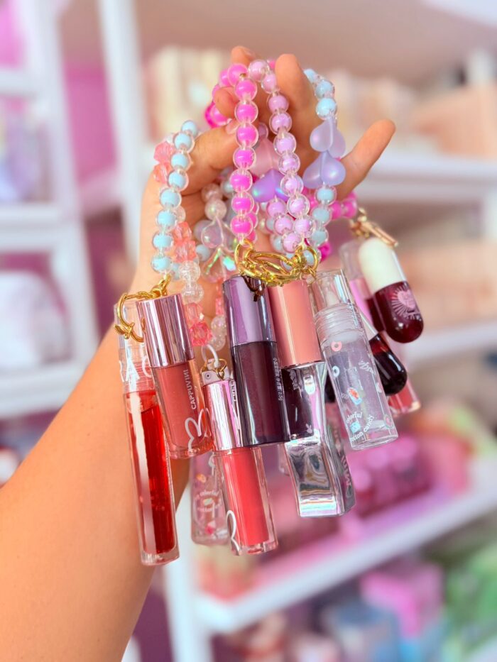 Duo de lip gloss surtidos con llavero LUJO - Imagen 2