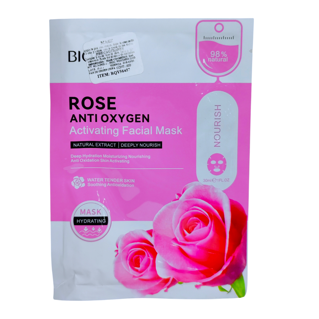 Mascarilla en velo ANTIOXIDANTE CON ROSAS BIOAQUA Mascarilla en velo ANTIOXIDANTE CON ROSAS BIOAQUA - Imagen 1