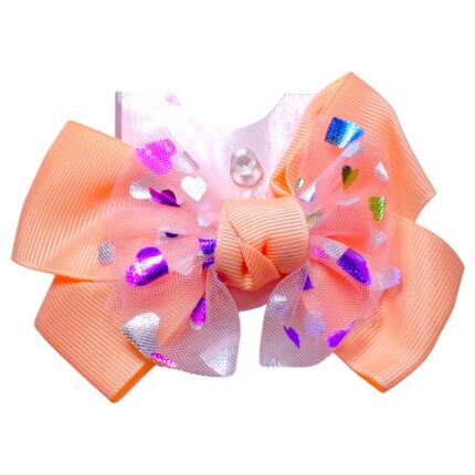 Pinza individual moño estampado corazones