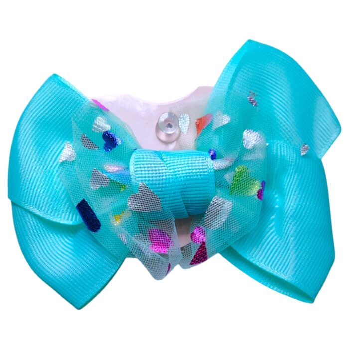 Pinza individual moño estampado corazones - Imagen 4