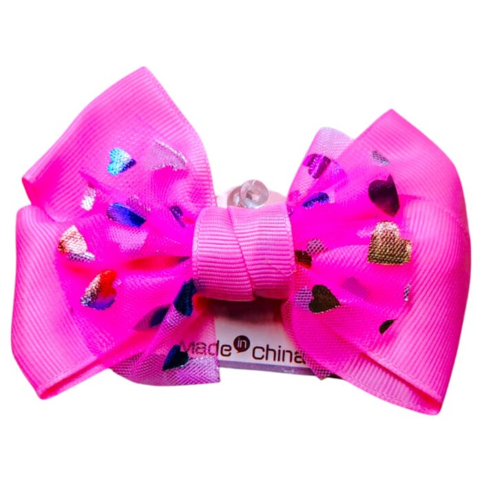 Pinza individual moño estampado corazones - Imagen 3