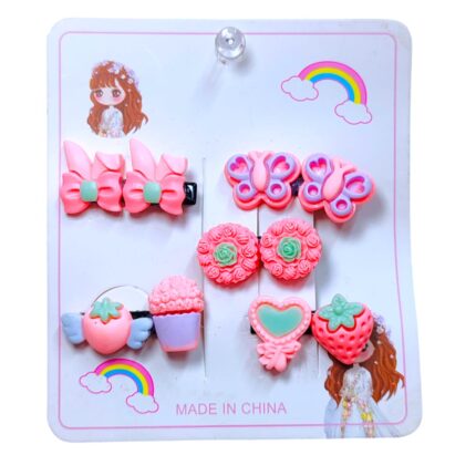 Pinzas para el cabello rosa MIX X5