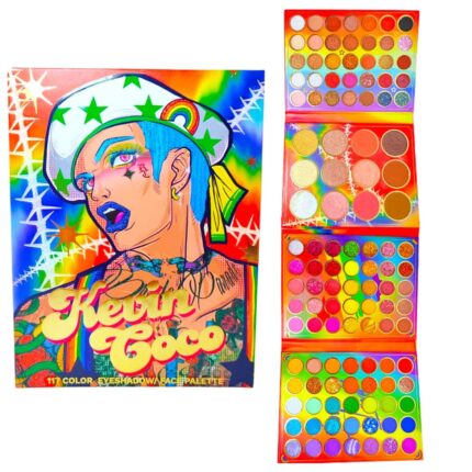 KEVIN&COCO Paleta de sombras de ojos arcoíris de 117 colores