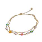 Tobillera doble de lujo en COVERGOLD FINO