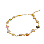 Tobillera margaritas en ACERO