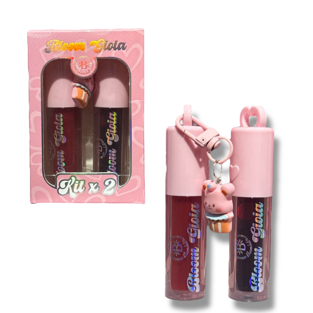 duo de tintas bloomshell con llavero Bloom GIOIA KIT X2 TINTA + GLOSS BLOOMSHELL - Imagen 1